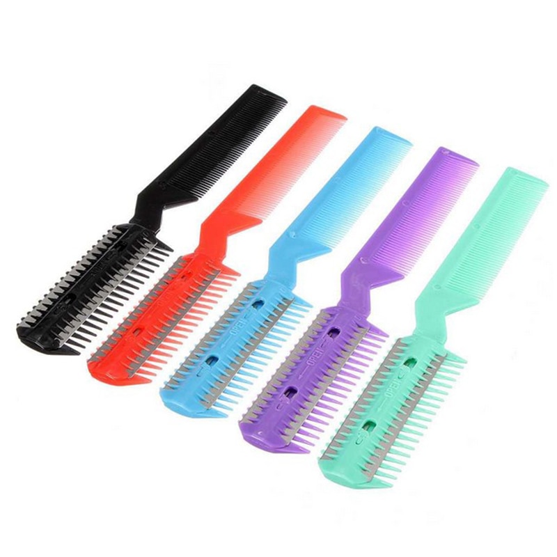 Haircut Comb Scissor DIY Hair Razor Comb Shortening Trimmer Bangs Thinning Hairdressing Hairdressing Tools D5B5