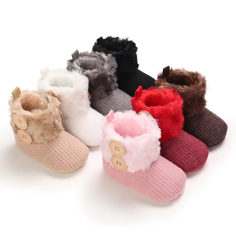 2020 sveglio di Inverno Del Bambino Della Ragazza Del Ragazzo Del Cotone di Lavoro A Maglia Stivali Casual Pattini in Primo Luogo Camminatore Appena Nato Sveglio antiscivolo Morbida Suola scarpe 0-18M