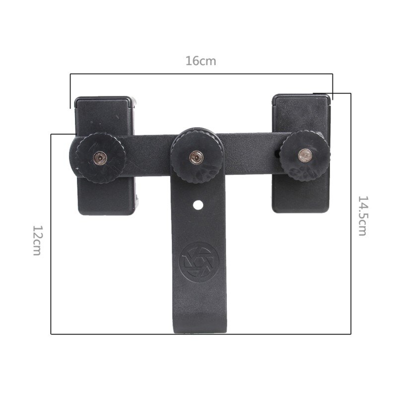 Universal Mobile Phone Camera Handle Holder Selfie Stand Handheld Grip Stabilizer Tripod with Dual Clip For iOS Android Phone