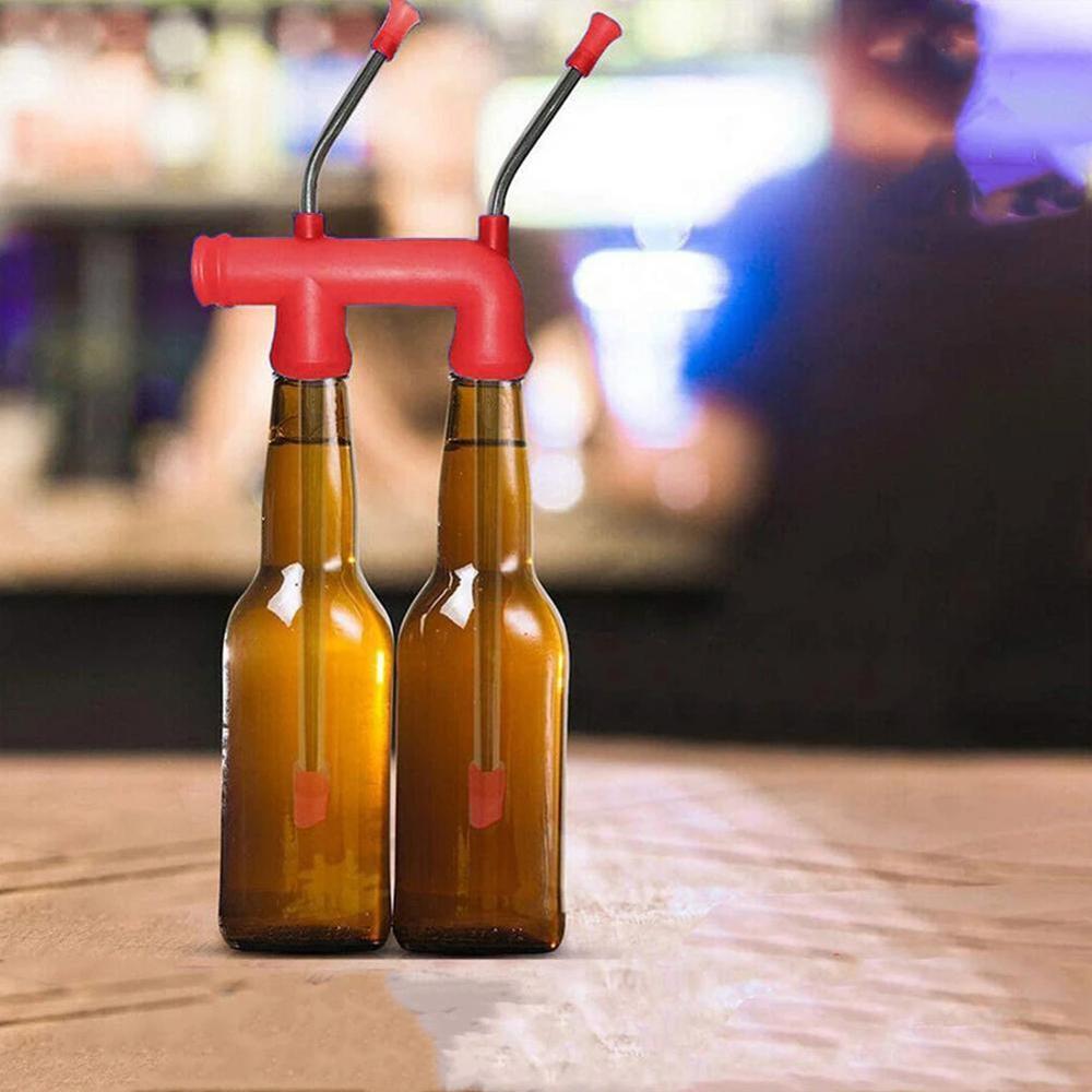 1PC Dual Trinken Schnorchel Doppel Bahre Bong Bahre Schnorchel Dollar Hühner Haus Geburtstage Party Trinken Küche Bar Trinker