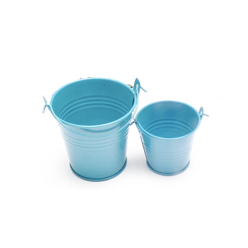 Mini cuve en fer blanc | Petits tonneaux décoratifs Anti-décongélation couleur vive Durable: Light Blue