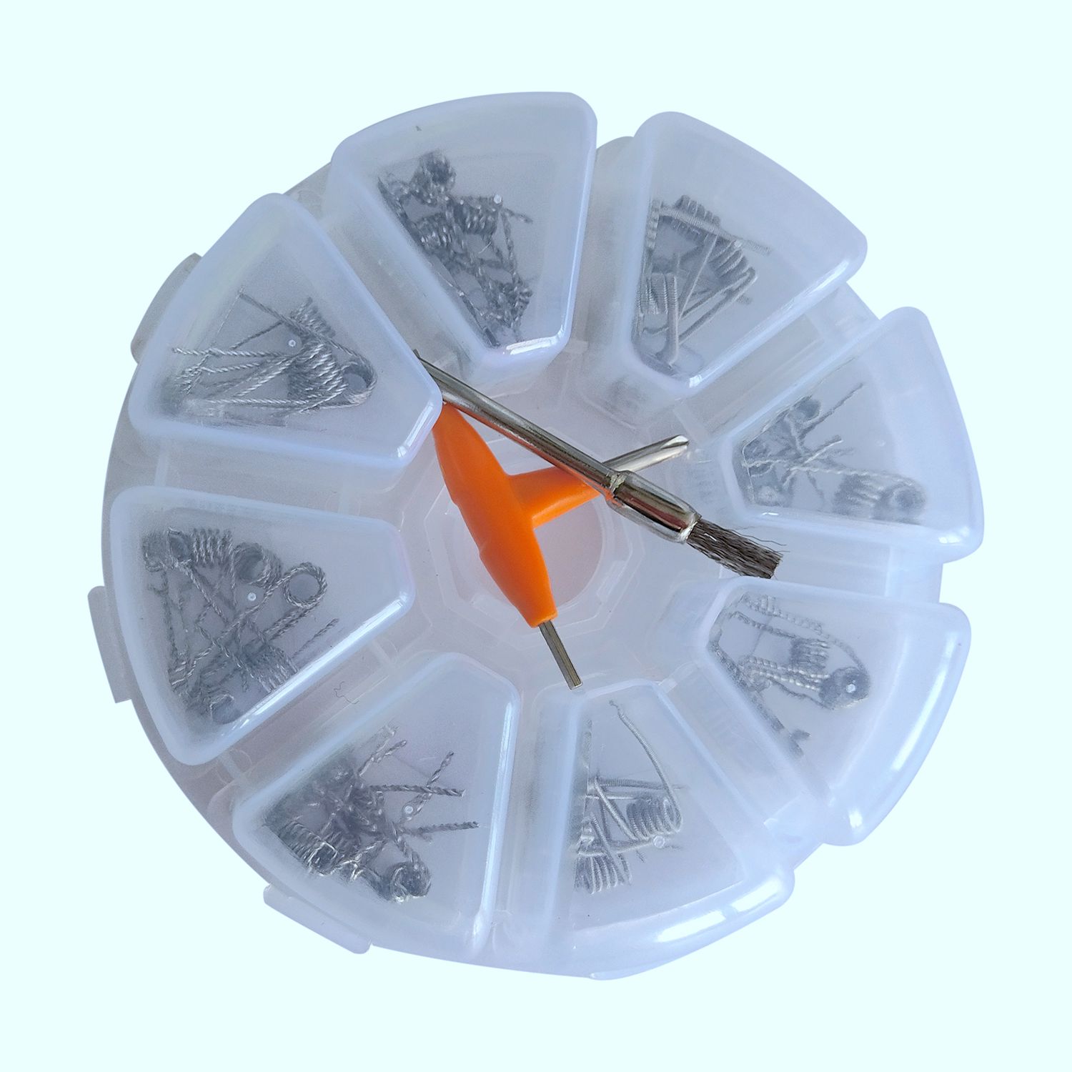 WSFS 8 in 1 Clapton Coil platte twisted Mix twisted Fused clapton Alien Clapton Premade Coil with cleaning brush tool sets