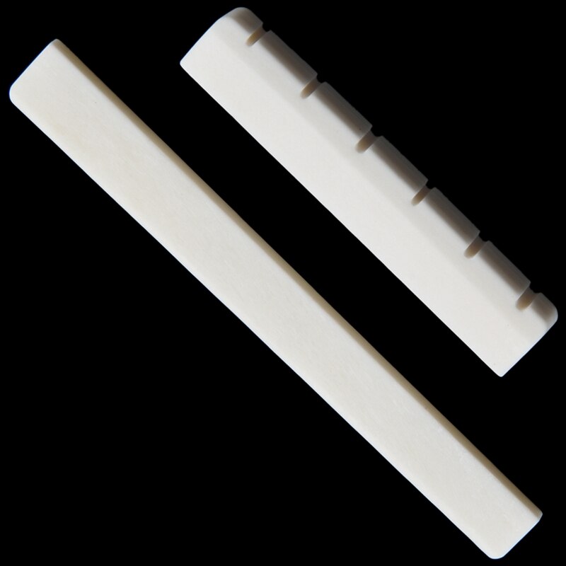 5X Classical Guitar Bone Slotted Saddle Nut Set
