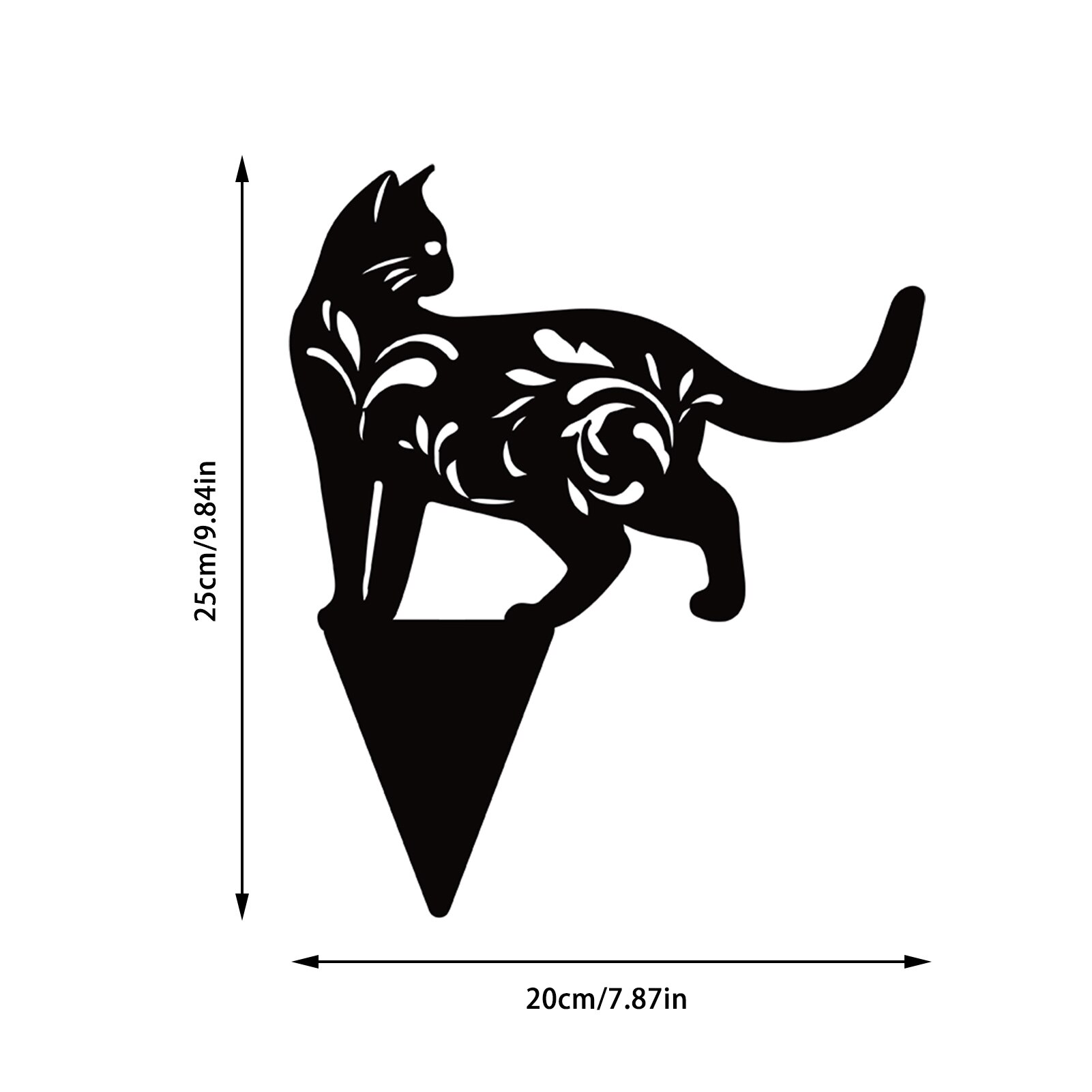 Black Cat Silhouette Stake Yard Art Acrylic Garden Decoration: B