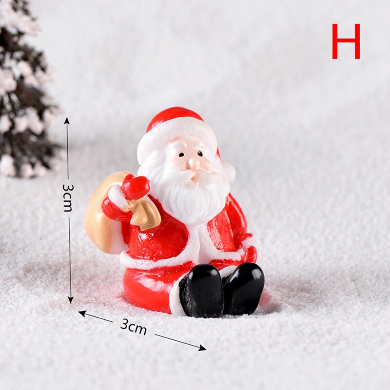 Mini Resin Christmas Decoration Santa Claus Snowman Tree Micro Landscape Model DIY Miniature Garden Figurines Home Decoration: H