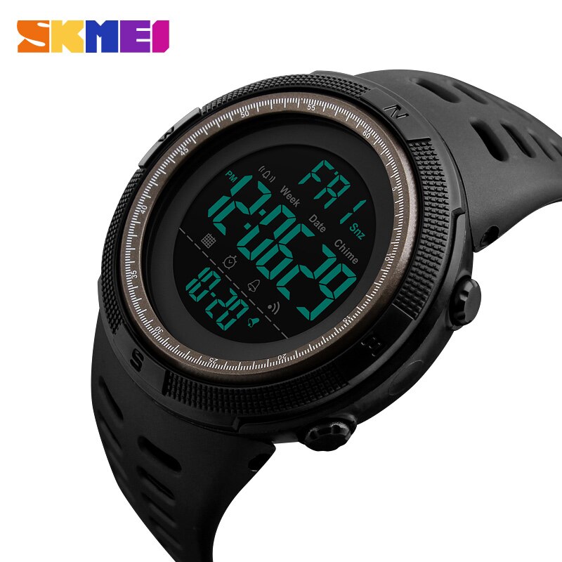 Heren Horloges Dive 50m Digitale LED Leger Sport Horloge Heren Casual Elektronica Horloges Man Klok relojes hombre SKMEI: Black Brown
