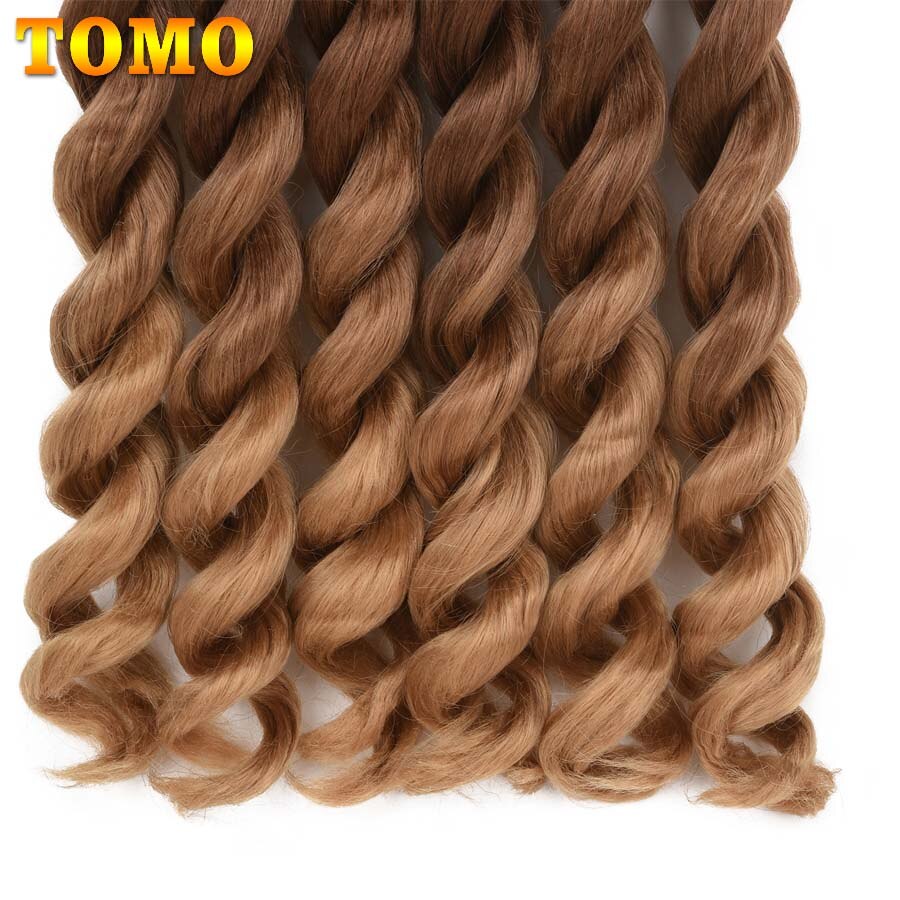 TOMO Big Wavy Synthetic Braiding Hair Extensions 24 Inch Ombre Curly Jumbo Braids Hair For Black Women Low Temperature Fiber