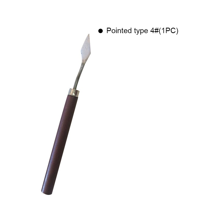 Juego de espátulas profesionales de acero inoxidable, juego de 5 unidades, paleta de cuchillos para pintar al óleo, herramienta de pintura de Arte Fino, juego de cuchillas flexibles: Pointed type 4--1PC