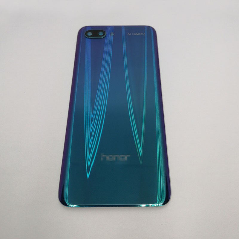 Para Huawei Honor 10 volta a tampa da bateria, para Huawei Honor 10 tampa traseira da bateria + caso da lente da câmera de substituição: Phantom Purple