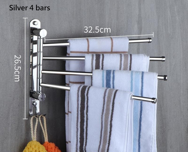 Rotierender Handtuchhalter aus Edelstahl 304, kein Stanzen, Handtuchhalter, Doppelstange, Multi-Stange, Badezimmer-Handtuchhalter, Hängestange: Burgunderrot