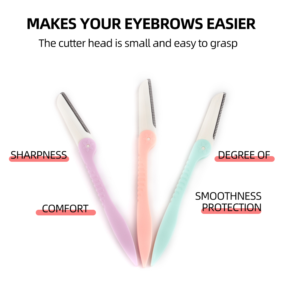 Recortador de cejas, afeitadora de cejas, cuchilla, moldeador de cejas, utensilio para eliminar el vello Facial, herramientas de maquillaje de belleza para mujeres, 1/3 uds.