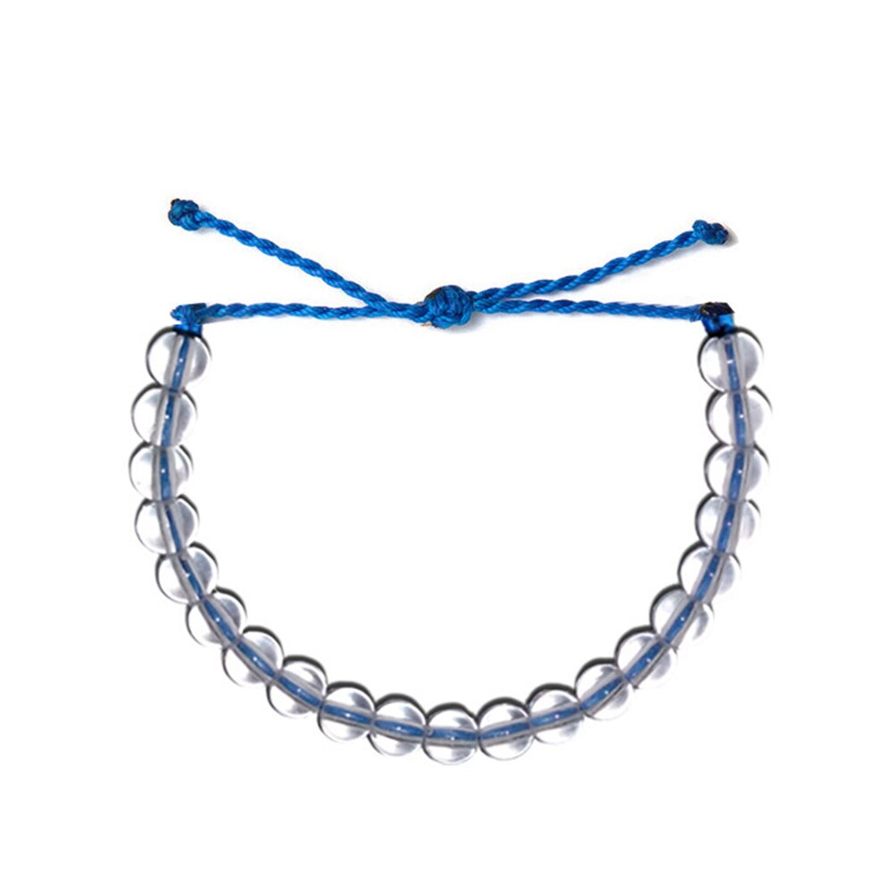 Bohemian Marine Style Bead Armband Transparante String Glas Marine Bescherming Sieraden Verstelbare Armband Voor Mannen En Vrouwen: royal blue