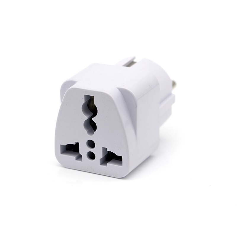 Utomlands resa och hem vit svart adapter elkontakt för eu europeisk socket converter passar italien frankrike spanien ryssland mm.