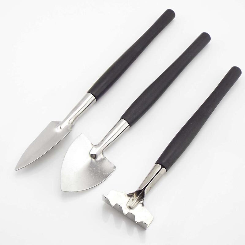 3pcs Mini Shovel Rake Set Wooden Handle Metal Head hand Shovel for Flowers pots Potted Plants Mini Garden Tools Seed planter a1