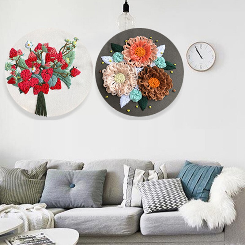 3D Embroidery Flower Materials Package Stereo Cross Stitch Kits Handcraft bordado Beginner Embroidery Kits DIY Supplies