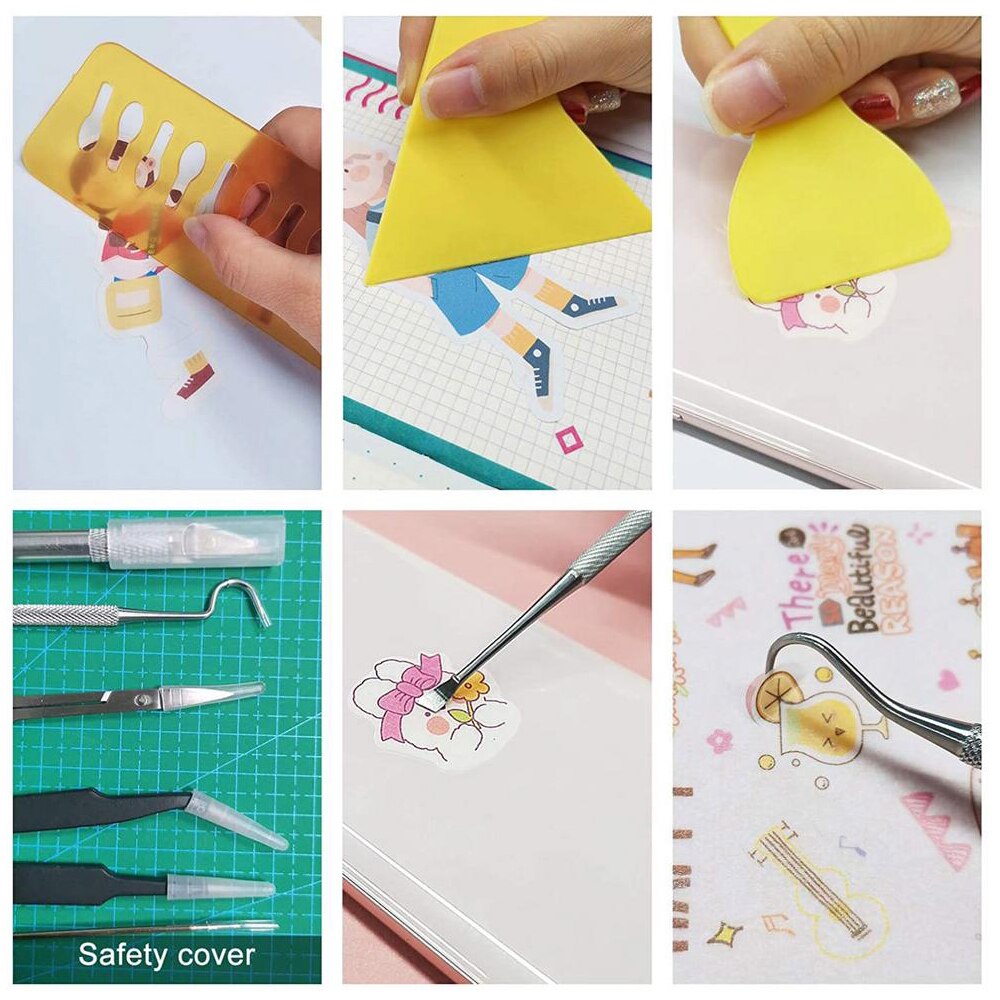 11 Stks/set Diy Gedroogde Bloem Gereedschap Multifunctionele Vinyl Sticker Reliëf Tool Kit Voor Wieden Vinyl Silhouetten Halfedelsteen Belettering