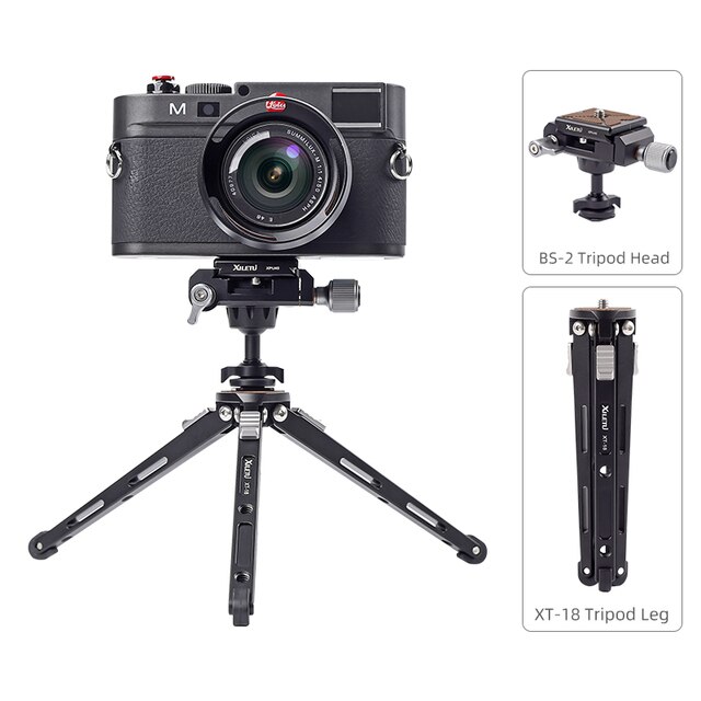 XILETU BS-2 Metal Cold Shoe Clip Ball Head Lightweight Mini Tripod 360 Degree Panoramic Heads Stand for DSLR Micro-Single Camera: BS2-XT18