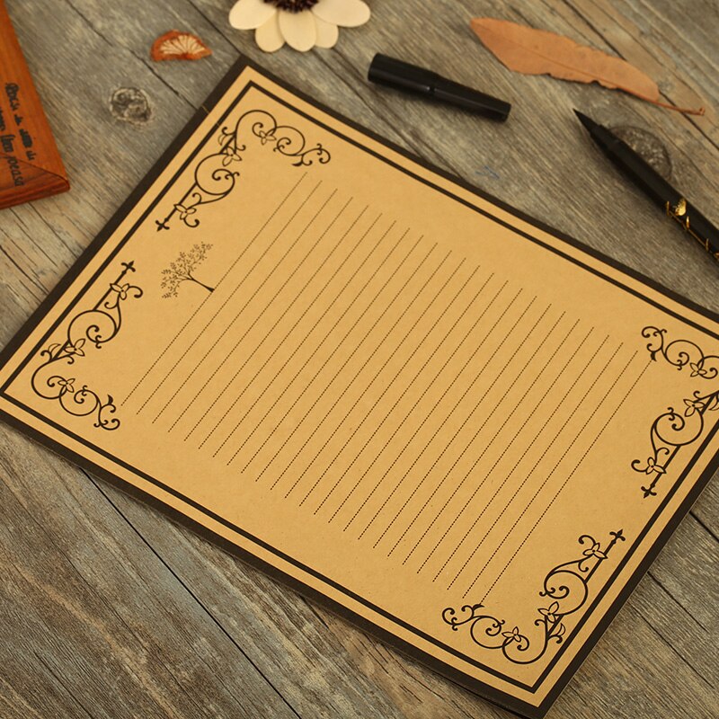 8Pcs/pack European Vintage Style Writing Paper Stationery Kraft paper Retro Letter paper