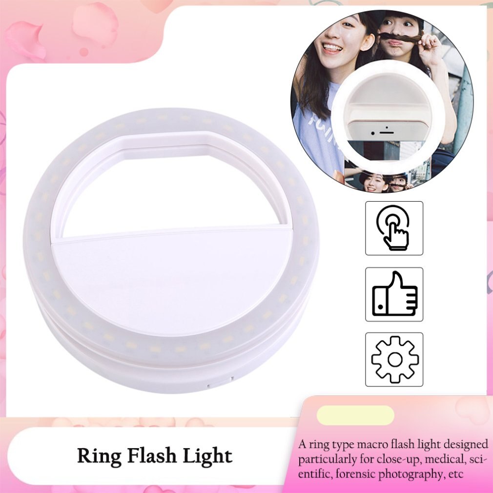 Mobile Phone Clip Selfie LED Auto Flash For Cell Phone Smartphone Round Portable Selfie Flashlight Mini Camera Flashlight