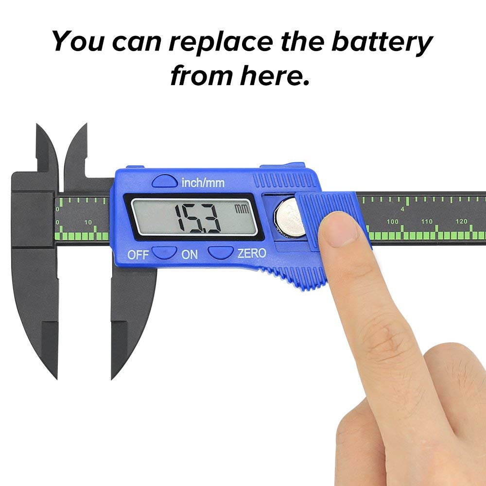 Precision Digital Caliper Large LCD Screen Plastic Electronic Vernier Caliper Measuring Tool 6 inch 0-150mm