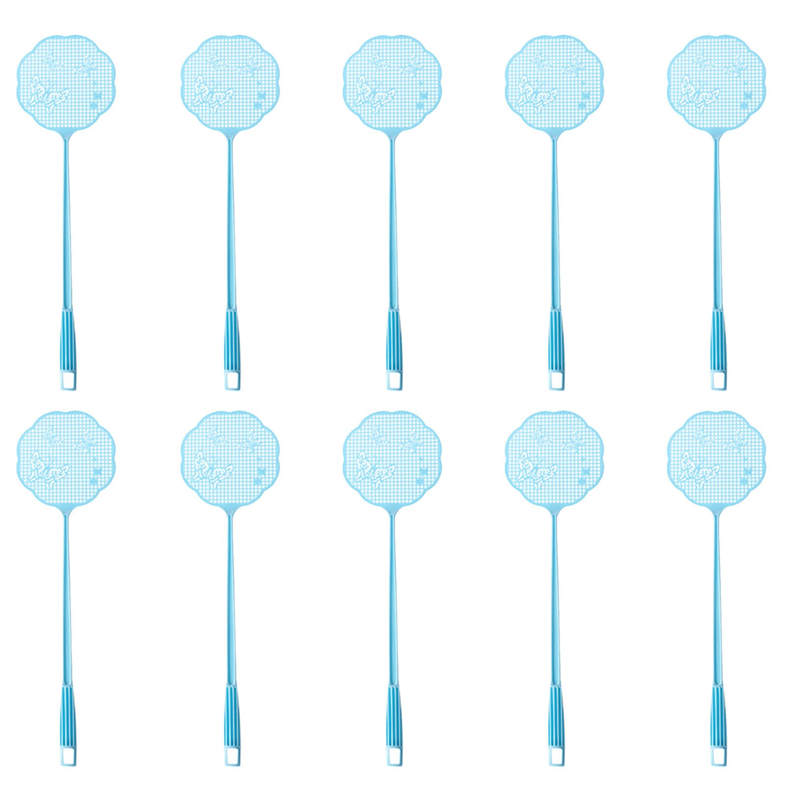 Plastic Material Fly Swatter Butterfly Cartoon Colorful Patting Lengthened Thick Summer От Комаров Household Vliegenmepper: Blue 