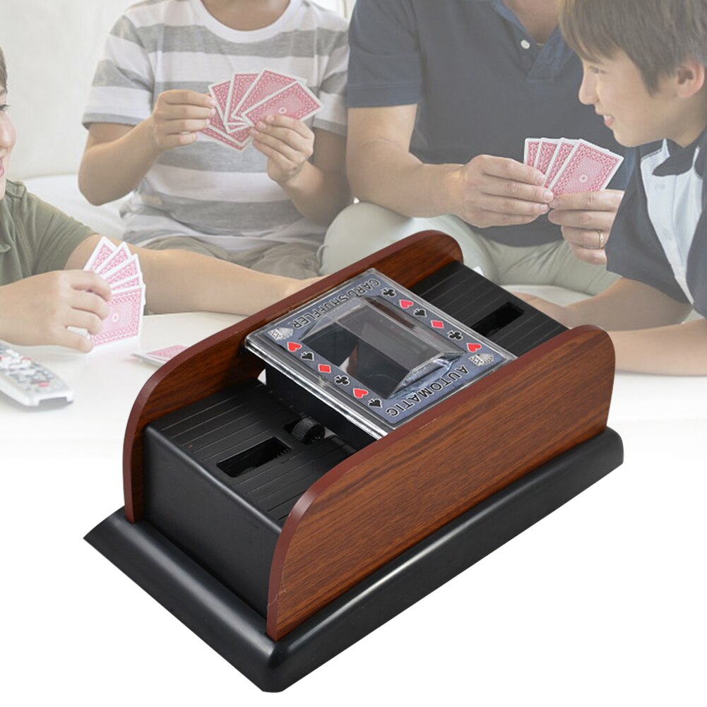 Poker spillekort klub tilbehør kasino knap switch træ sag til bridge brainstorm kort shuffler underholdning automatisk