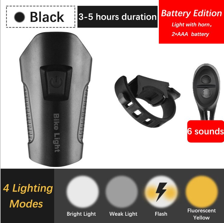 Waterproof Bicycle Light Computer Cycle Speedometer Lights USB Rechargeable Bike Front Light Flashlight LED Cycling HeadLight: black no meter1