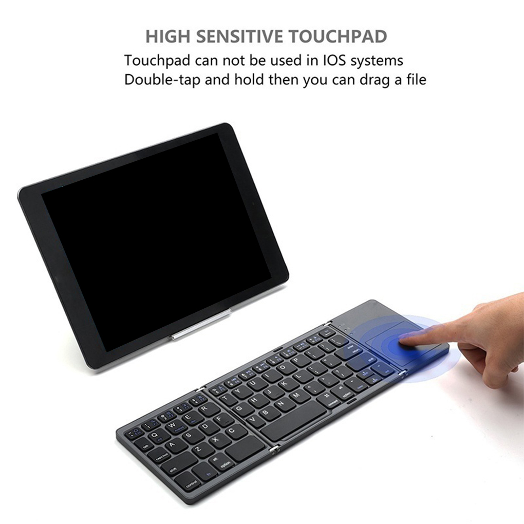 Mini Bluetooth Usb Opladen Toetsenbord Touchpad Draadloze Opvouwbare Slim Toetsenbord Pc Tablet Laptop