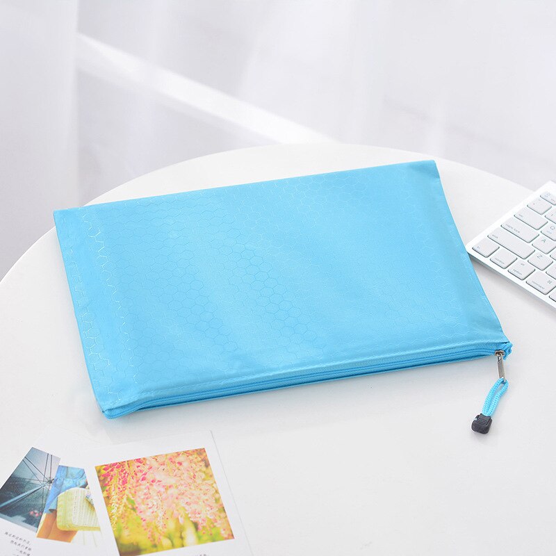 40Pcs/Lot Waterproof Zipper Paper File Folder Book Pencil Pen Case Bag File document bags office student supply