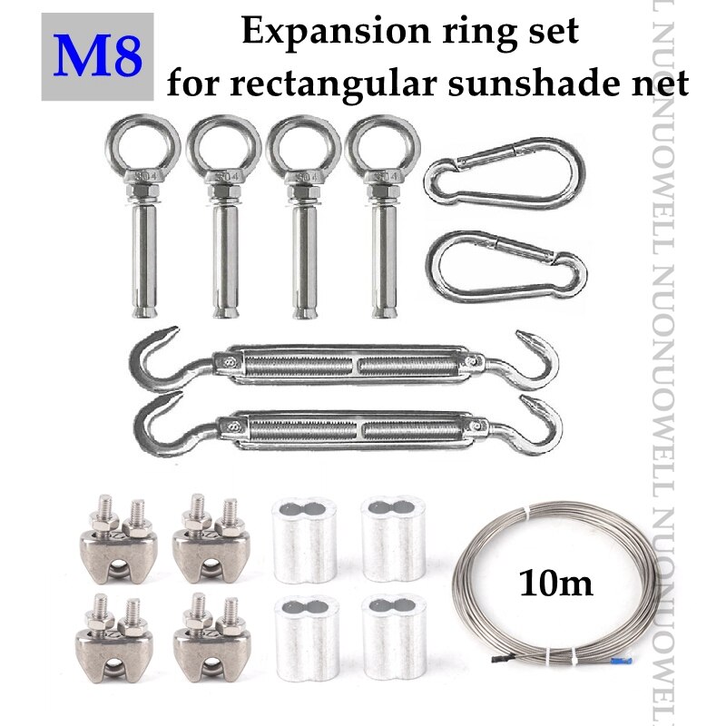 M6 M8 Stainless Steel Awning Fixing Accessories Diamond Door Buckle Spring Triangles and quadrangles Fixing Tents Sunshade Nets: 1Four Corner M8