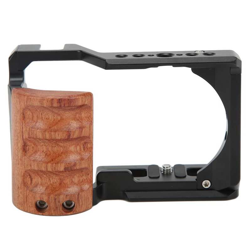 Camera Kooi Video Schieten Kooi Rig Aluminium Beschermende Behuizing Met Houten Handvat Voor Sony Zv‑ E10 Camera