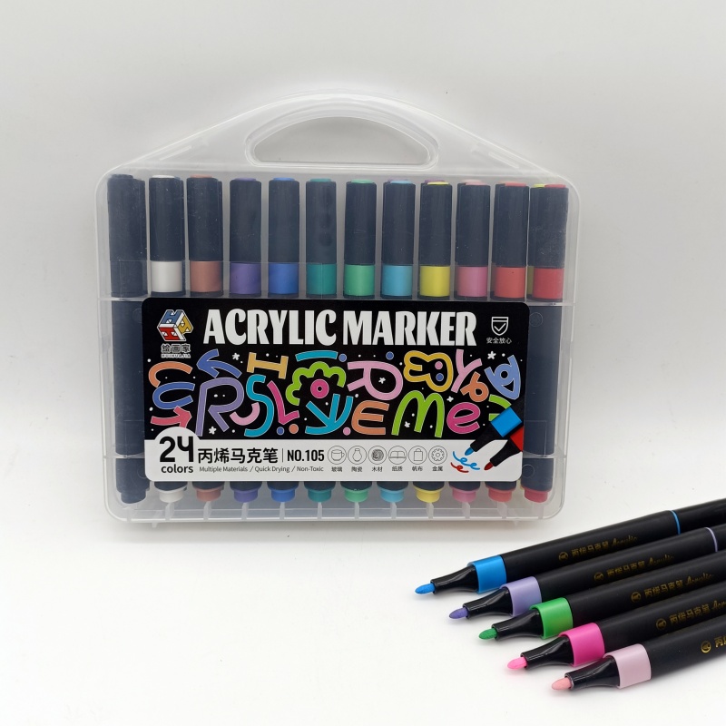Marqueur acrylique 12 couleurs/18 couleurs/24 couleurs/36 couleurs/48 couleurs, fournitures d'art, stylos aquarelle peints à la main