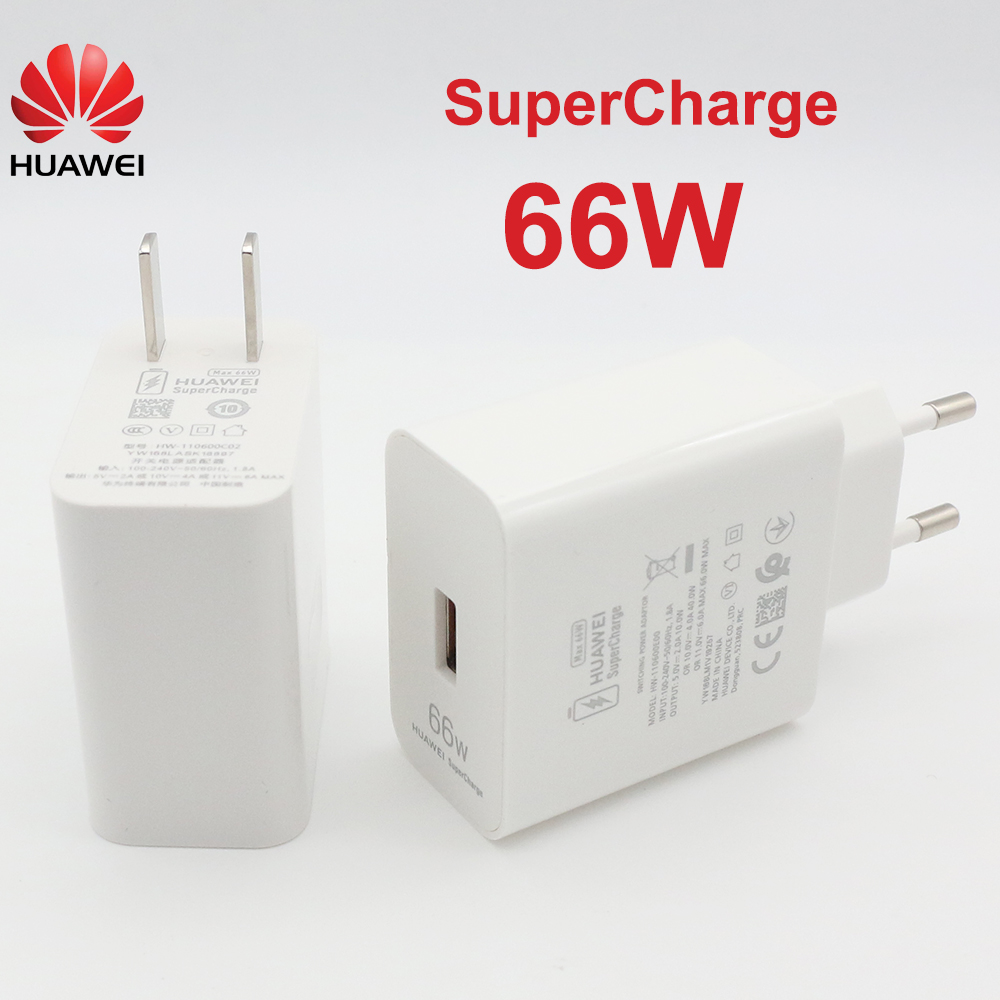 Cargador súper rápido supercarga UE EE. UU. de 66W para Huawei P40 P50 P30 Pro Mate 50 40 30 Honor 50 Majic 3 4 2 Honor 80 70 60 SE 50 Pro