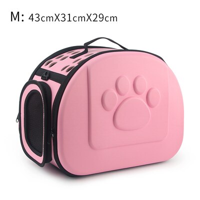 Pure Kleur Pet Carrier Bag Draagbare Outdoor Kat Opvouwbare Hond Reizen Tas Huisdier Puppy Carrying Schouder Hond Zakken: pink 43x31x29cm M