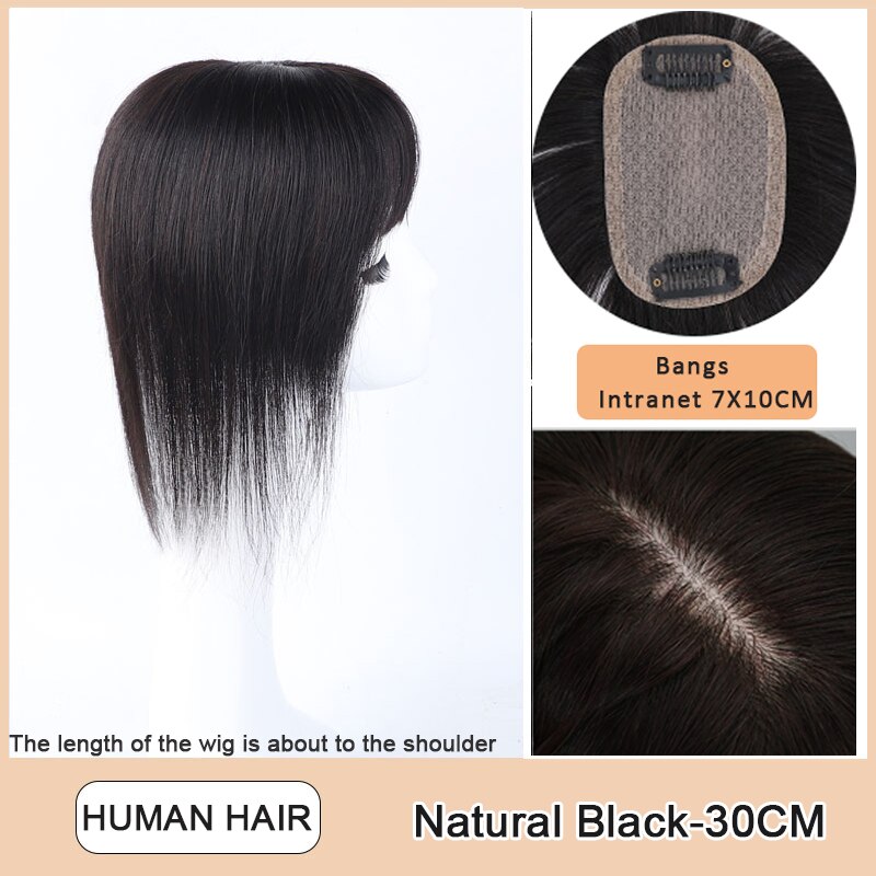 3D Long Bangs Clip In on Front Hair Bang Side Fringe Hair Extension Synthetic Bangs Hair Women Bangs Synthetic Hair Pieces: BF53-30-2