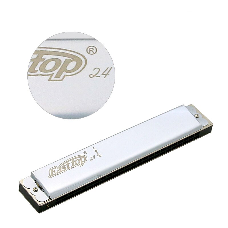 T2406 Easttop 24 Hole Tremolo Harmonica Musical Instrument Harp C Key Mouth Ogans Harmonizer Music Instrument Tremolo Harmonica