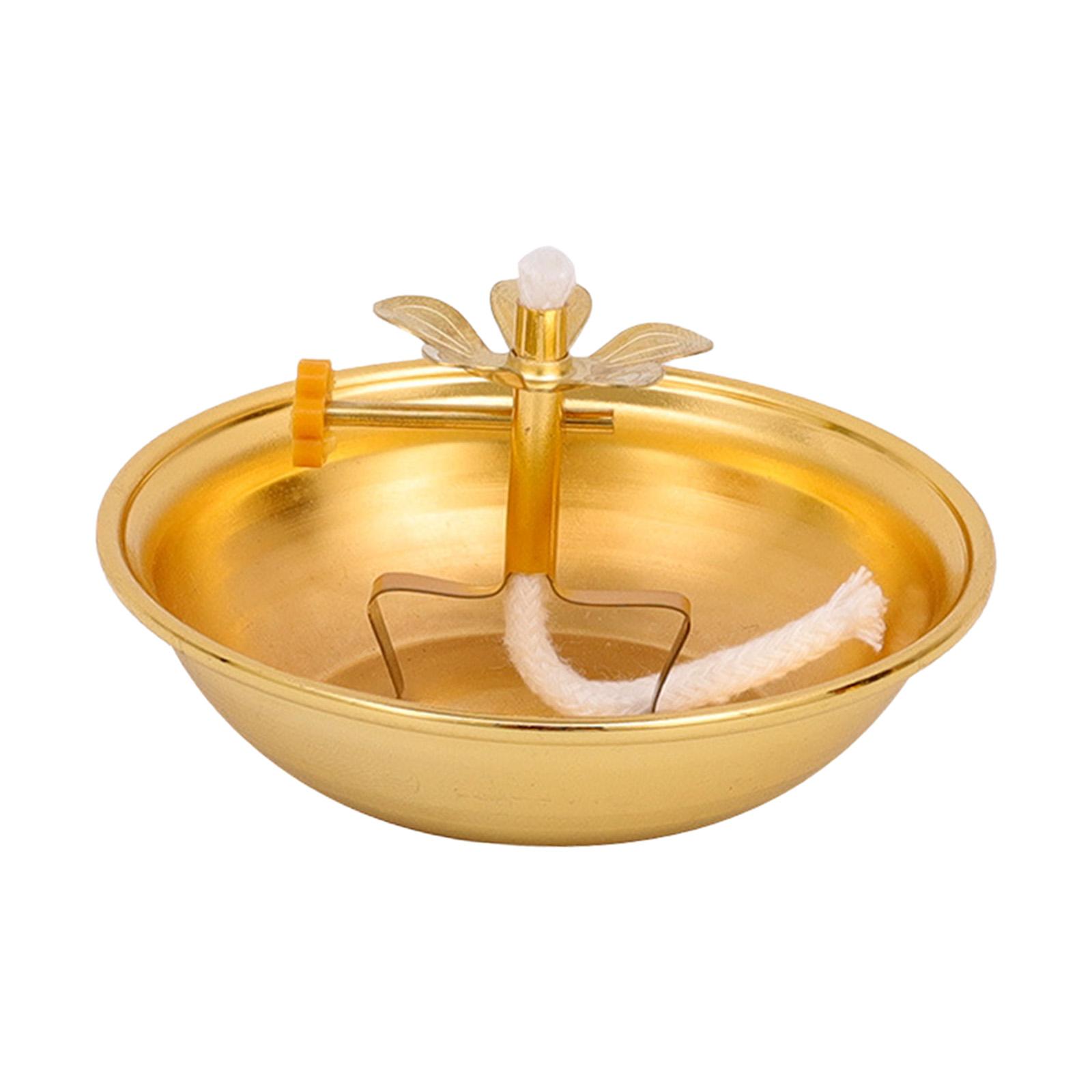 Ghee Lampenfassung, Öllampenschale, dimmbar, buddhistische Legierung, Butterlampenfassung für Wohnzimmer, Zuhause, Desktop, Dekoration, Ornament: WHITE