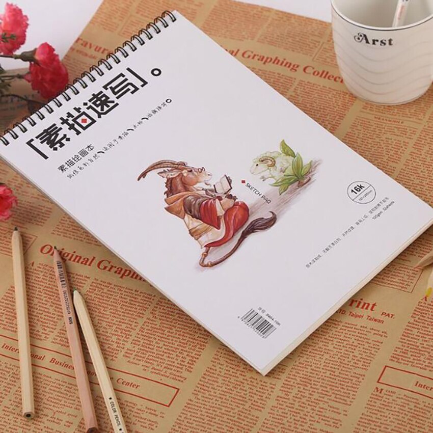 1Pc 8K/16K Student Sketchbook Cartoon Animal Sketch Paper Book Sketchbooks School Art Drawing Paper Graffiti Sketchbook Notebook