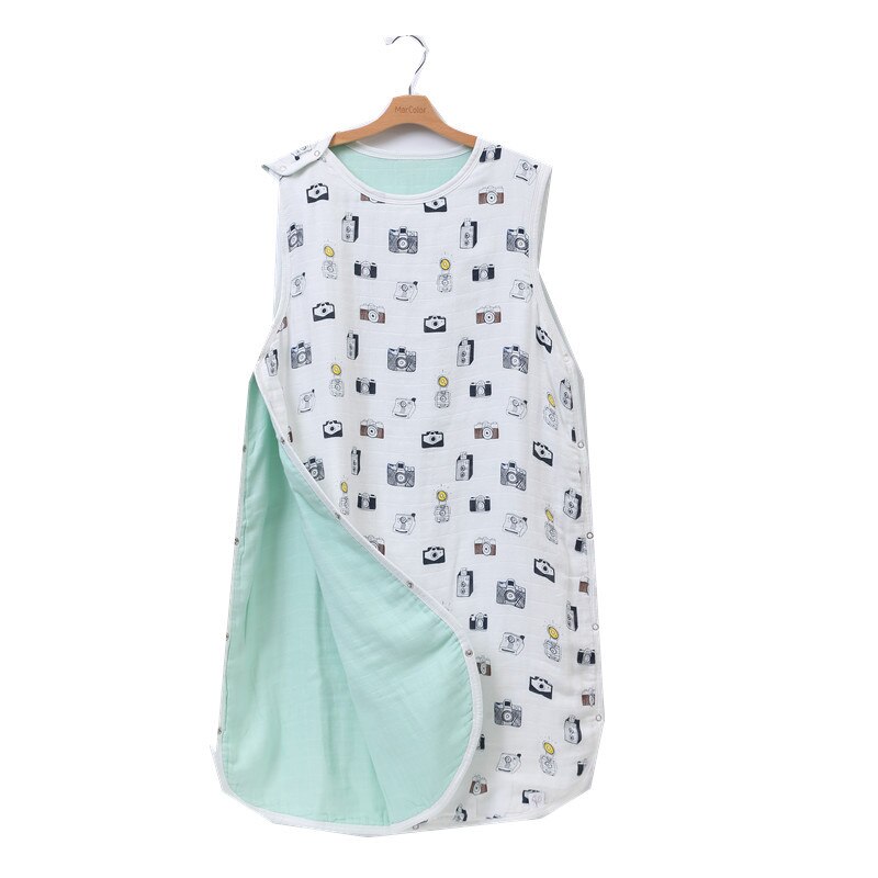 4 Layers Muslin Baby Sleeping Bag For Baby Girl Boy 70% Bamboo Summer Cotton Swaddle Breathable Soft Sleepsack recien nacido: camera / S