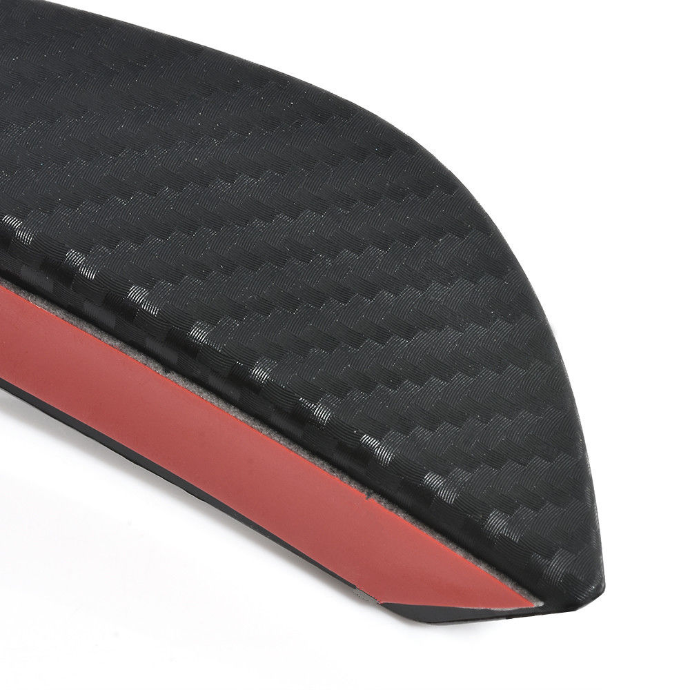 4pcs Black Carbon Fiber Fit Front Bumper Lip Splitter Fins Body Spoiler Canard Valence Chin