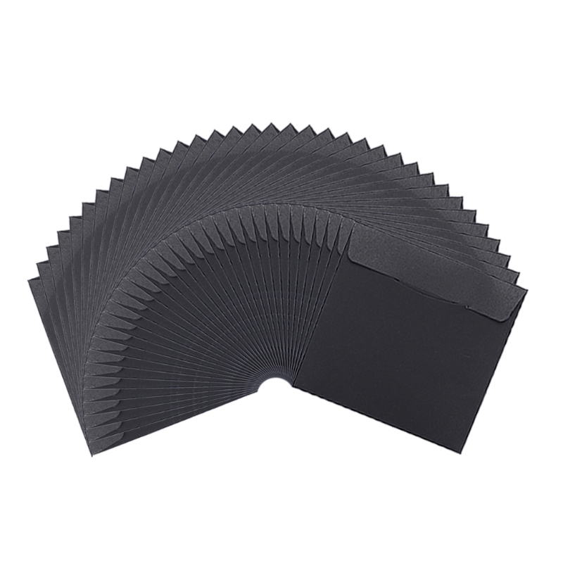30Pcs Disc Kraft Papier Karton Enveloppen Papier Opslag Houder Covers Anti-Statische Container Disc Organizer 95AF: Black