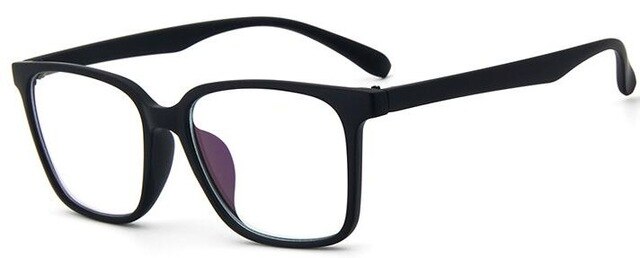 Män kvinnor glasögonbåge svart glasögonbåge vintage fyrkantig klar lins optisk glasögonbåge glasögon: Matte svart