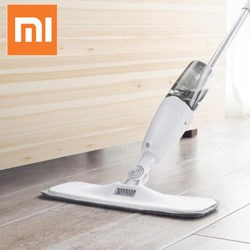 Original Xiaomi Deerma Water Spraying Sweeper Mijia Floor Cleaner Carbon Fiber Dust Mops 360 Rotating Rod 350ml Tank Waxing Mop