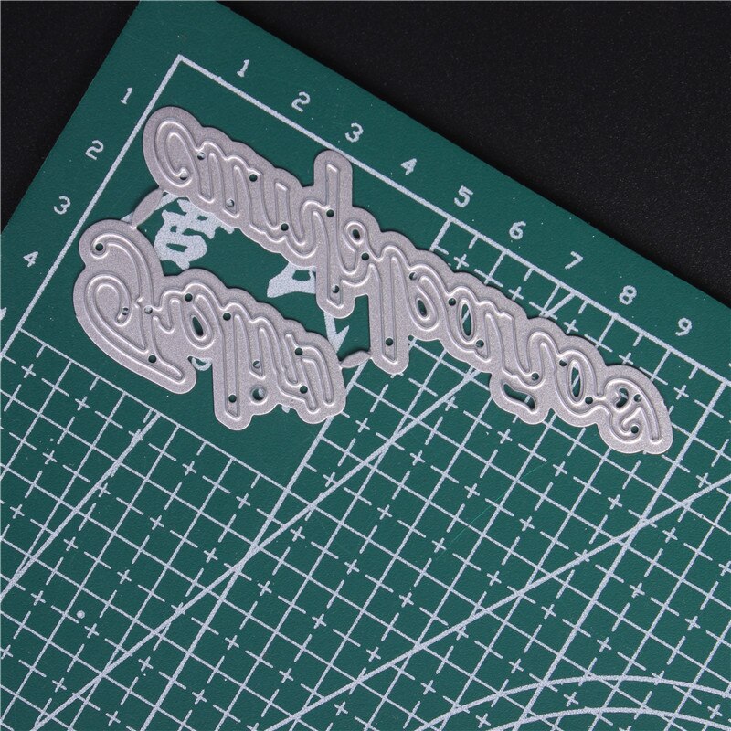Espagnol mot métal matrices de découpe pour bricolage Scrapbooking découpé papier carte faisant artisanat gaufrage Photo joyeux anniversaire