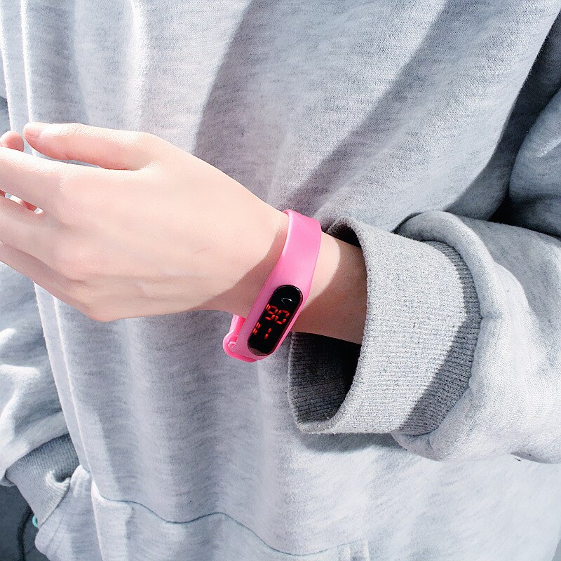 Candycat mini led armbandhorloge sporthorloge herenhorloge dameshorloge koppelhorloge kinderhorloge student elektronisch horloge: Rozenrood