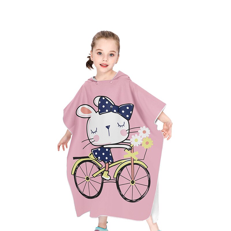 Eenhoorn Childrens Hooded Strandlaken Cartoon Meisjes Seaside Veranderende Gewaad Handdoek Dieren Jongens Meisjes Strand Mantel: 03D