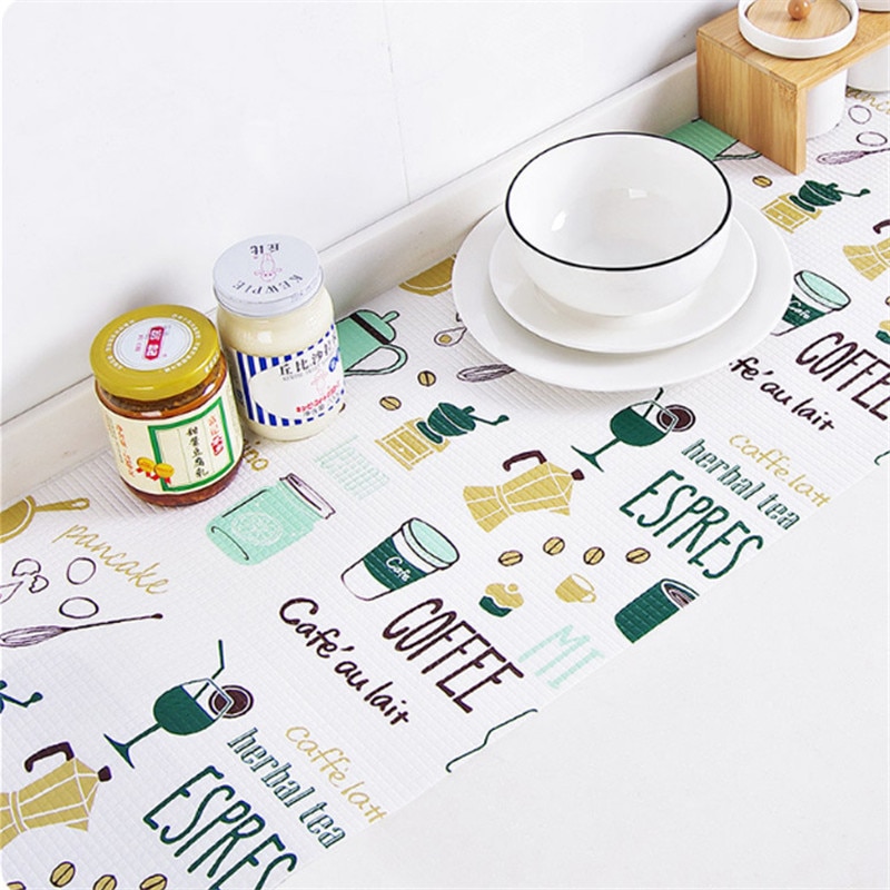 5M Kitchen Stickers Oil-proof Table Mat Placemat for Dining Table Drawer Shelf Liner Waterproof Mat pad Tile Floor Stickers