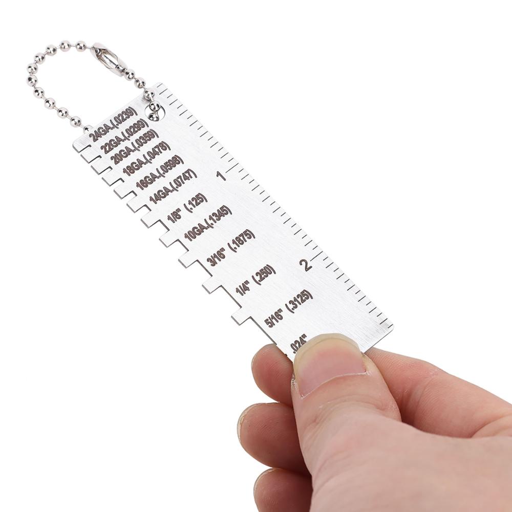 Stainless Steel Wire/Metal Sheet Thickness Gauge Welding Gage Plated Size Inspection Tool