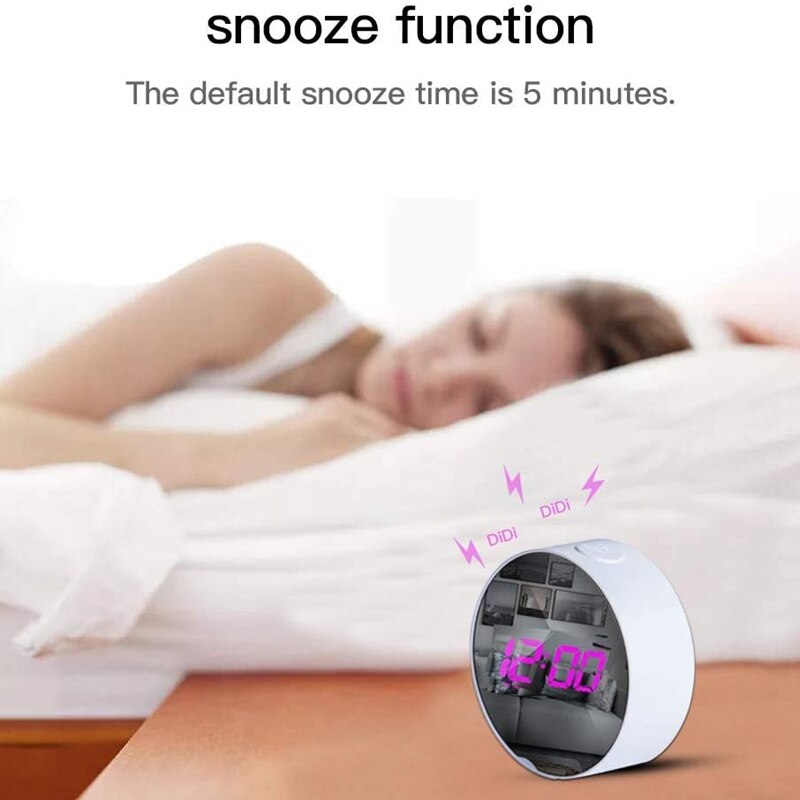 LED Digital Alarm Clock USB Electric Desk Bedside Clocks with Snooze Date Temperature 12/24Hour for Bedroom Office