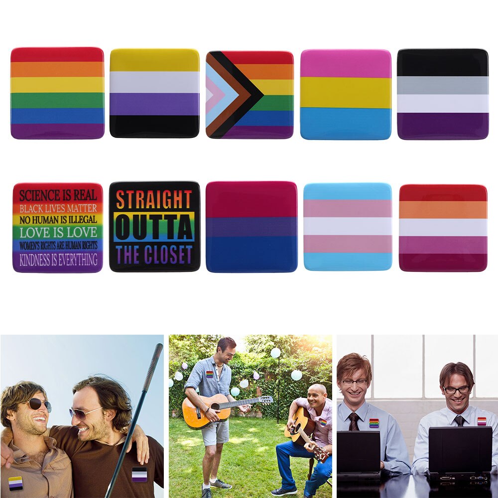 Broche unisexe en émail, drapeau LGBT, arc-en-ciel, cœur, paix et amour, sac à vêtements, épingle à revers, Gay, lesbiennes, icône de fierté, Badge, bijoux